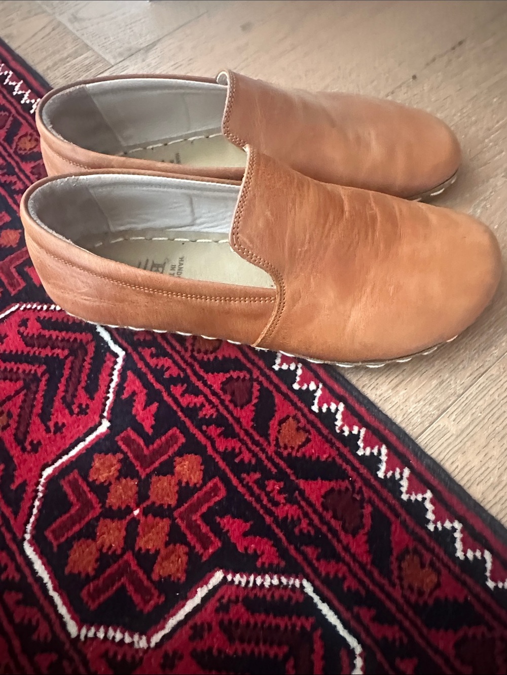 Handcrafted Men's Slip-On Leather Loafers - Tan - Picture 2 of 3